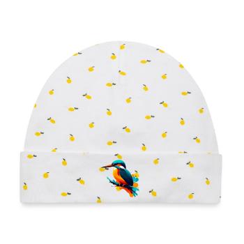 Eisvogel - Baby Premium Organic Mütze - Weiß/Zitronengelb - Vorne