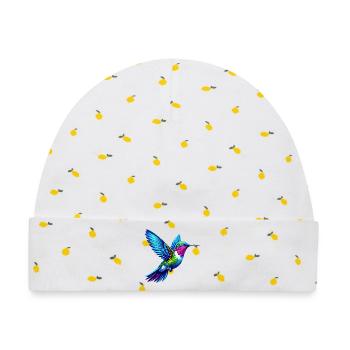 Kolibri - Baby Premium Organic Mütze - Weiß/Zitronengelb - Vorne