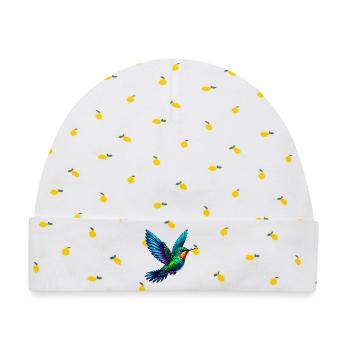 Kolibri - Baby Premium Organic Mütze - Weiß/Zitronengelb - Vorne