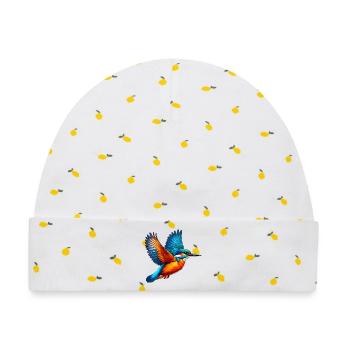 Eisvogel - Baby Premium Organic Mütze - Weiß/Zitronengelb - Vorne