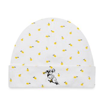 Skateboarding - Baby Premium Organic Mütze - Weiß/Zitronengelb - Vorne