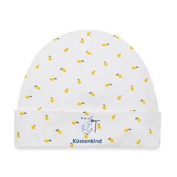 Küstenkind - Baby Premium Organic Mütze - Weiß/Zitronengelb - Vorne