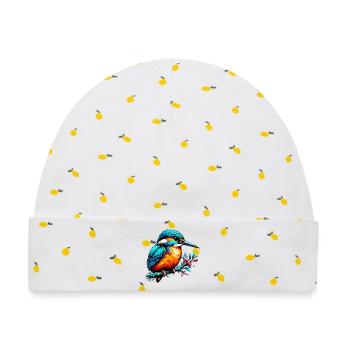 Eisvogel - Baby Premium Organic Mütze - Weiß/Zitronengelb - Vorne