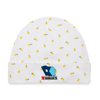 Hinweis Minnesota Herz MINNESOTA - Baby Premium Organic Mütze - Weiß/Zitronengelb - Vorne