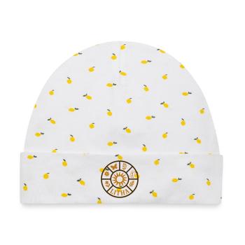 Litha Sonnenrad - Symbole des Sommerfests - Baby Premium Organic Mütze - Weiß/Zitronengelb - Vorne