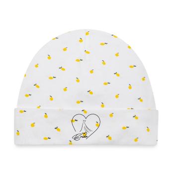 Team Bride! Herz & Brautkleid, personalisierbar - Baby Premium Organic Mütze - Weiß/Zitronengelb - Vorne