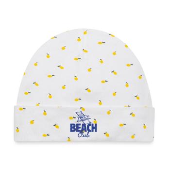 Urlaub, Urlaub am Meer - Baby Premium Organic Mütze - Weiß/Zitronengelb - Vorne
