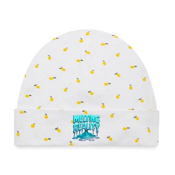 Melting Reality - Baby Premium Organic Mütze - Weiß/Zitronengelb - Vorne