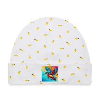 Eisvogel - Baby Premium Organic Mütze - Weiß/Zitronengelb - Vorne
