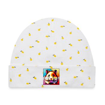 Hamster - Baby Premium Organic Mütze - Weiß/Zitronengelb - Vorne