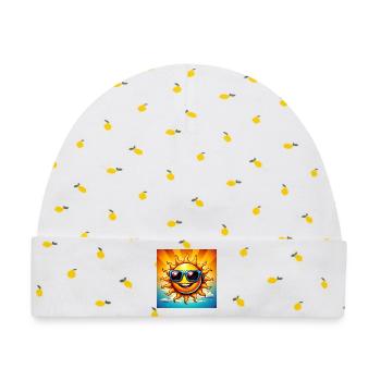 Sonne - Baby Premium Organic Mütze - Weiß/Zitronengelb - Vorne