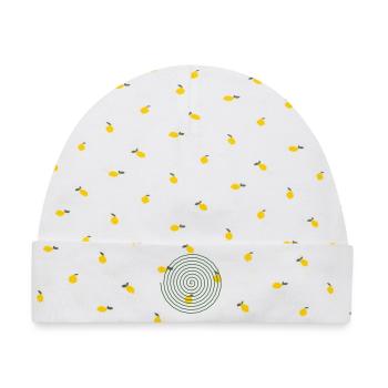 Feng Shui Spirale Motiv - Baby Premium Organic Mütze - Weiß/Zitronengelb - Vorne