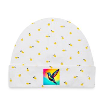 Kolibri - Baby Premium Organic Mütze - Weiß/Zitronengelb - Vorne