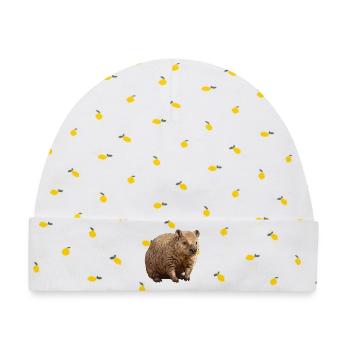 Wombats Wombat - Baby Premium Organic Mütze - Weiß/Zitronengelb - Vorne