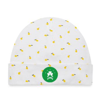Jolly Roger Shamrock St. Patrick's Day - Baby Premium Organic Mütze - Weiß/Zitronengelb - Vorne