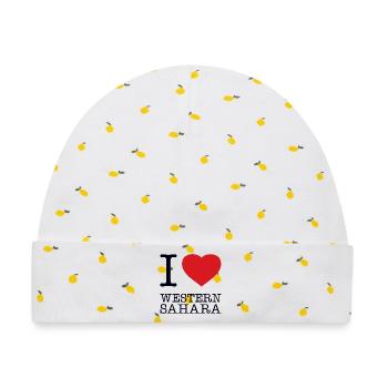 I love Western Sahara - Baby Premium Organic Mütze - Weiß/Zitronengelb - Vorne
