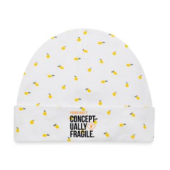 giudan  - Porridge - conceptually fragile - Baby Premium Organic Mütze - Weiß/Zitronengelb - Vorne