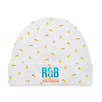 RnB Musikvirtuose E1 Deep Blue - Baby Premium Organic Mütze - Weiß/Zitronengelb - Vorne