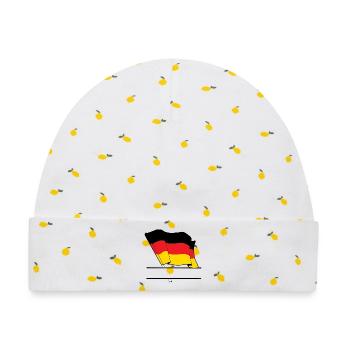 Deutsche Flagge – Namensraum - Baby Premium Organic Mütze - Weiß/Zitronengelb - Vorne