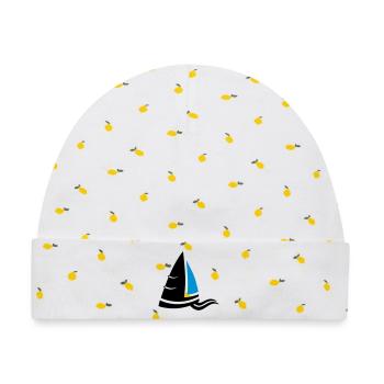 SeeLuft Segel Wappen Segelboot Logo Segelsport - Baby Premium Organic Mütze - Weiß/Zitronengelb - Vorne
