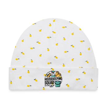 Lustiges Putzen Design - Baby Premium Organic Mütze - Weiß/Zitronengelb - Vorne