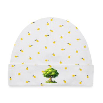 Baum im Sonnenlicht  - Baby Premium Organic Mütze - Weiß/Zitronengelb - Vorne