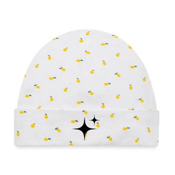 Stars - Baby Premium Organic Mütze - Weiß/Zitronengelb - Vorne