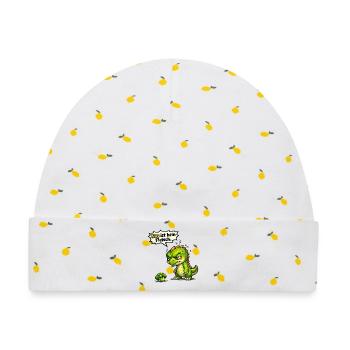 Lustiger Spruch Outfit Statement Motiv - Baby Premium Organic Mütze - Weiß/Zitronengelb - Vorne
