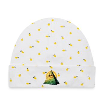 illuminati-pyramide - Baby Premium Organic Mütze - Weiß/Zitronengelb - Vorne