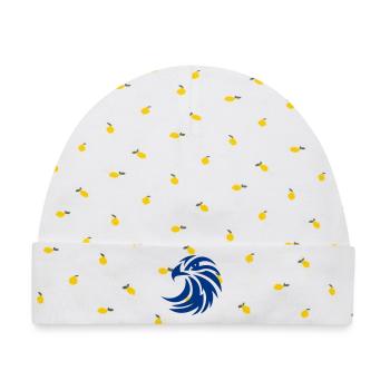 Blauer Phoenix Kreisdesign - Baby Premium Organic Mütze - Weiß/Zitronengelb - Vorne
