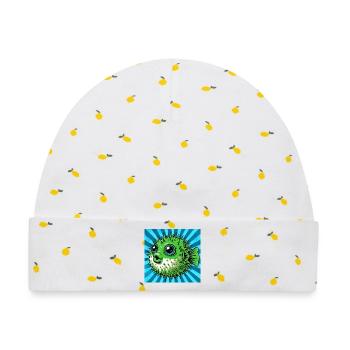 Kugelfisch - Baby Premium Organic Mütze - Weiß/Zitronengelb - Vorne