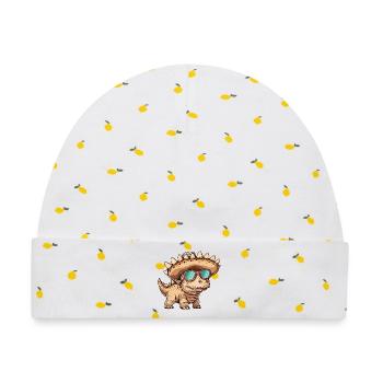 Dinosaurier stegosaurus Sombrero - Baby Premium Organic Mütze - Weiß/Zitronengelb - Vorne