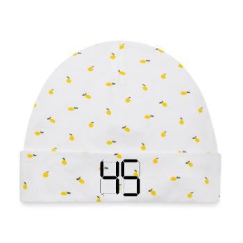NUMMER 45 Fünfundvierzig Geschenk Digital - Baby Premium Organic Mütze - Weiß/Zitronengelb - Vorne