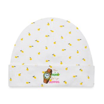 Shopping Abenteuer - Baby Premium Organic Mütze - Weiß/Zitronengelb - Vorne