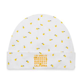 LA California Helm-Grid - Baby Premium Organic Mütze - Weiß/Zitronengelb - Vorne