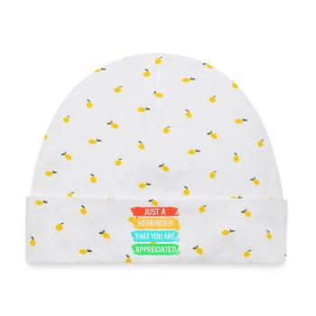 Mitarbeiter der Woche Mitarbeiter des Monats - Baby Premium Organic Mütze - Weiß/Zitronengelb - Vorne