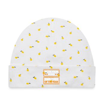 Mitarbeiter der Woche Mitarbeiter des Monats - Baby Premium Organic Mütze - Weiß/Zitronengelb - Vorne
