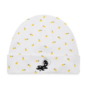 Cosmic Spill Galaxy Pour - Baby Premium Organic Mütze - Weiß/Zitronengelb - Vorne