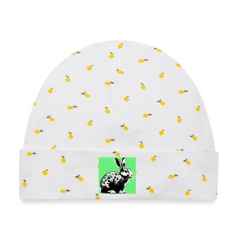 Kaninchen - Baby Premium Organic Mütze - Weiß/Zitronengelb - Vorne