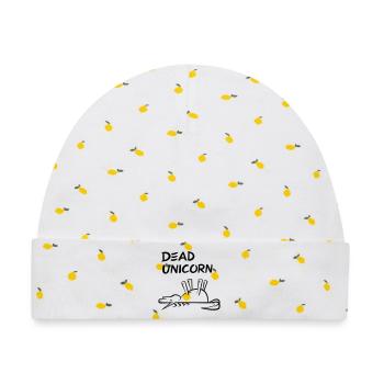 Dead Unicorn  - Baby Premium Organic Mütze - Weiß/Zitronengelb - Vorne