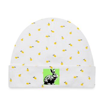 Kaninchen - Baby Premium Organic Mütze - Weiß/Zitronengelb - Vorne