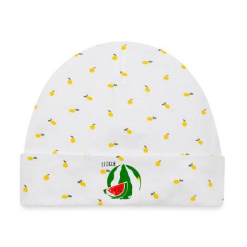 Melone - Baby Premium Organic Mütze - Weiß/Zitronengelb - Vorne