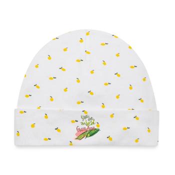 Du bist die beste Oma - Baby Premium Organic Mütze - Weiß/Zitronengelb - Vorne
