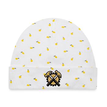 Handwerker Hammer Wappen - Baby Premium Organic Mütze - Weiß/Zitronengelb - Vorne