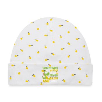 Manchmal Ist Es Besser Einfach Zu Schweigen Und - Baby Premium Organic Mütze - Weiß/Zitronengelb - Vorne