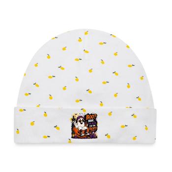 Halloween cute ghost - Baby Premium Organic Mütze - Weiß/Zitronengelb - Vorne