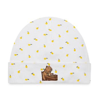 Capybara spielt Schach - Baby Premium Organic Mütze - Weiß/Zitronengelb - Vorne