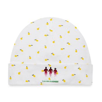 Chi va piano, va sano e va lontano - Baby Premium Organic Mütze - Weiß/Zitronengelb - Vorne