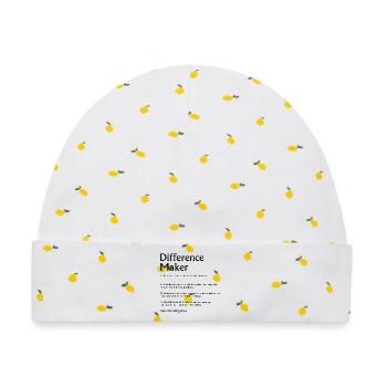 Difference Maker Lehrer-Geschenkschule - Baby Premium Organic Mütze - Weiß/Zitronengelb - Vorne