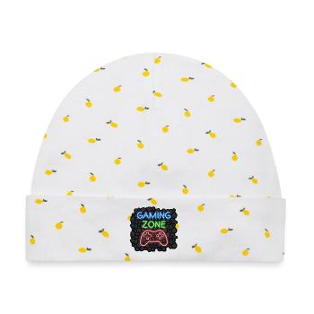 Gaming Zone Design für Gamer Zocker - Baby Premium Organic Mütze - Weiß/Zitronengelb - Vorne